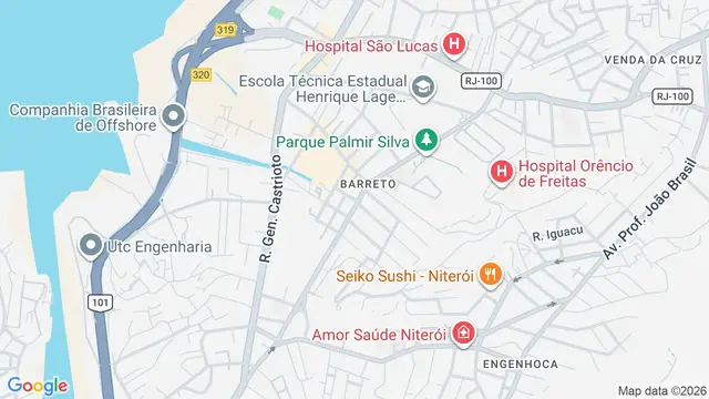 Mapa do bairro Barreto, Niterói - RJ
