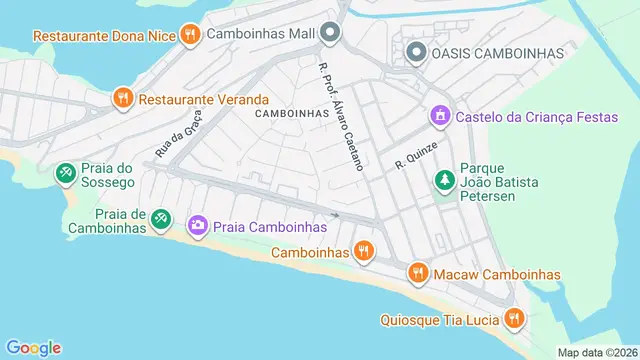 Mapa do bairro Camboinhas, Niterói - RJ