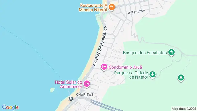 Mapa do bairro Charitas, Niterói - RJ