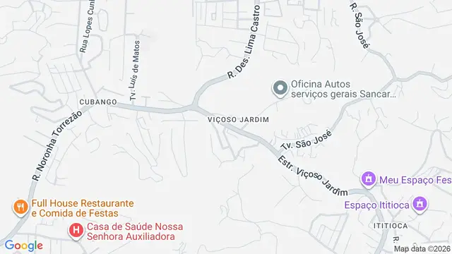 Mapa do bairro Cubango, Niterói - RJ