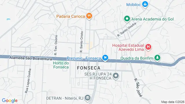 Mapa do bairro Fonseca, Niterói - RJ