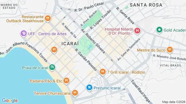Mapa do bairro Icaraí, Niterói - RJ