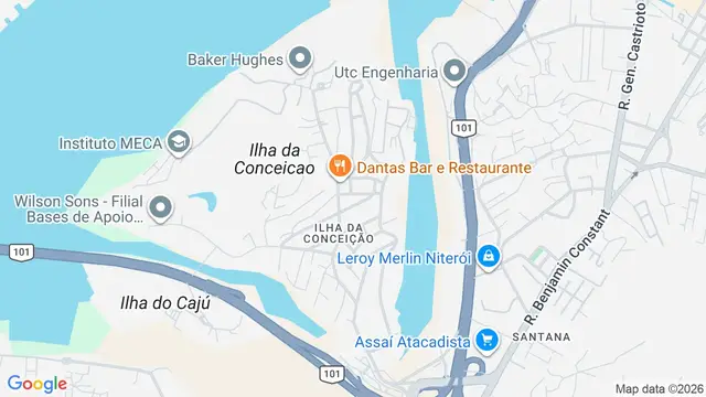 Mapa do bairro Ilha da Conceição, Niterói - RJ