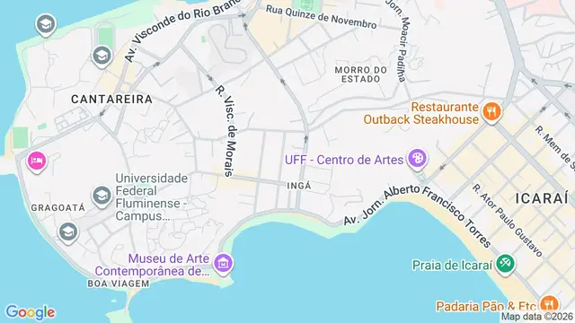 Mapa do bairro Ingá, Niterói - RJ