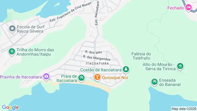 Mapa do bairro Itacoatiara, Niterói - RJ