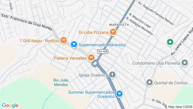 Mapa do bairro Itaipu, Niterói - RJ