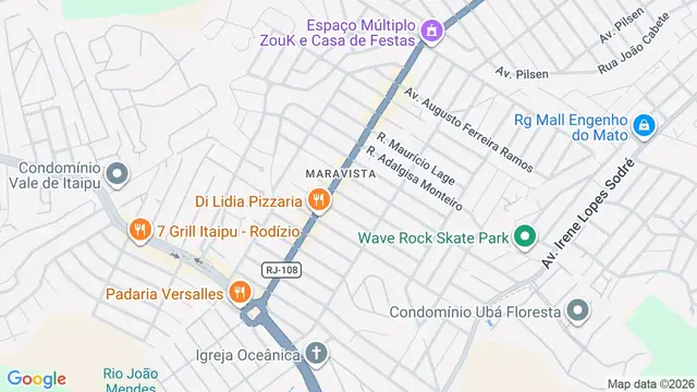 Mapa do bairro Maravista, Niterói - RJ