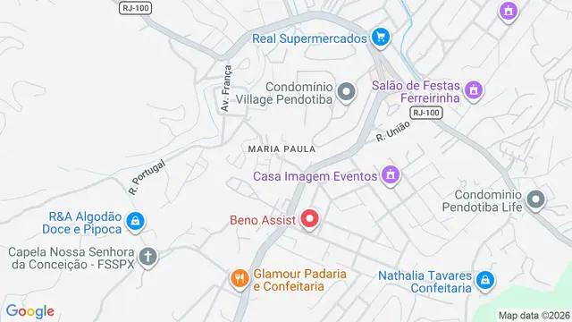 Mapa do bairro Maria Paula, Niterói - RJ