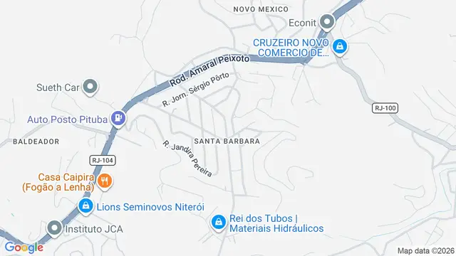 Mapa do bairro Santa Bárbara, Niterói - RJ