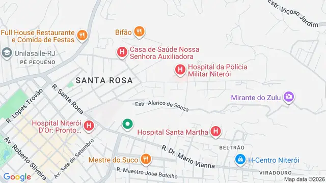 Mapa do bairro Santa Rosa, Niterói - RJ