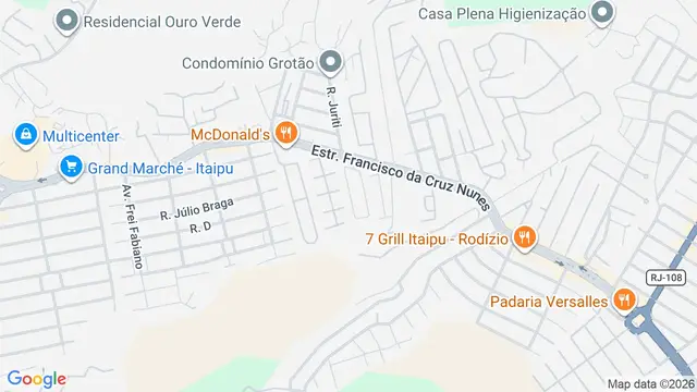 Mapa do bairro Santo Antônio, Niterói - RJ
