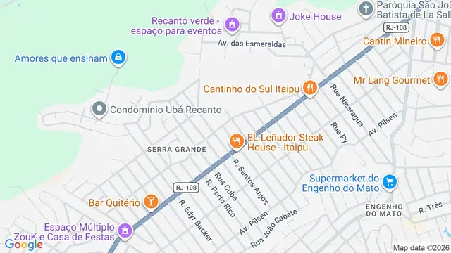 Mapa do bairro Serra Grande, Niterói - RJ