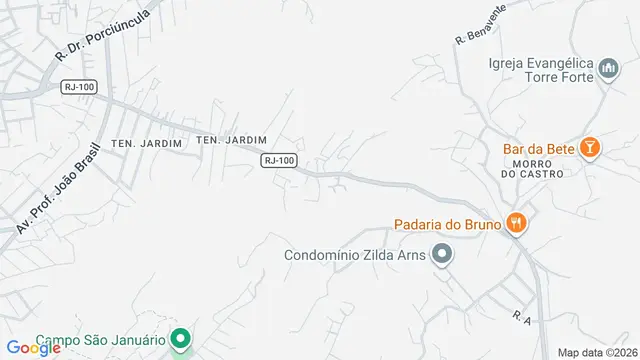 Mapa do bairro Tenente Jardim, Niterói - RJ