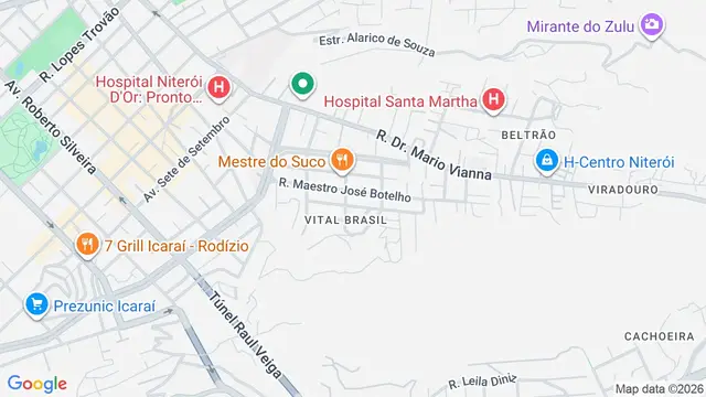Mapa do bairro Vital Brazil, Niterói - RJ
